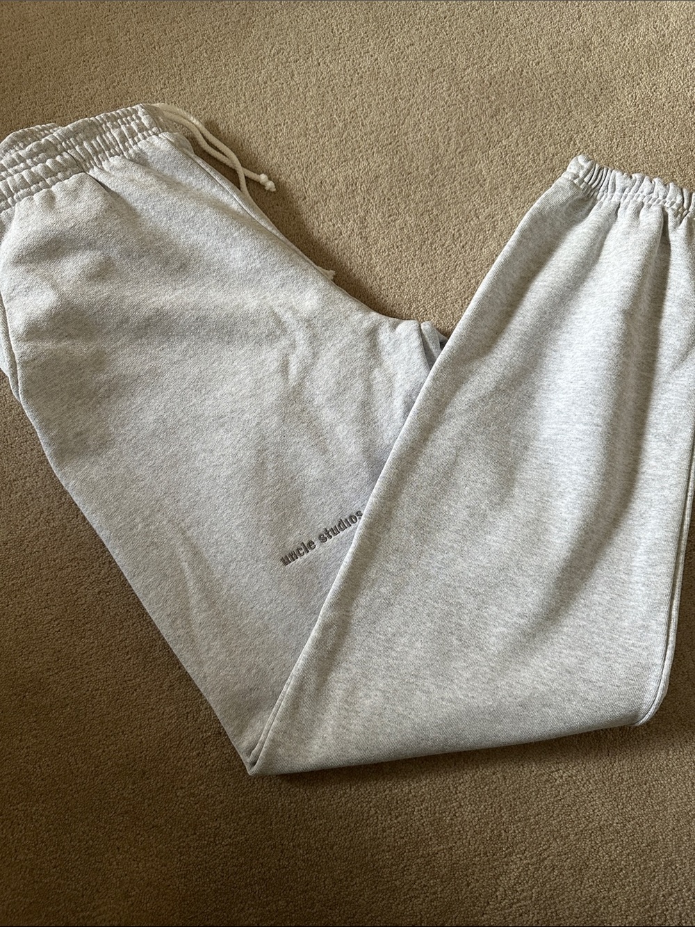 Uncle Studios Light Gray Logo Sweatpants!